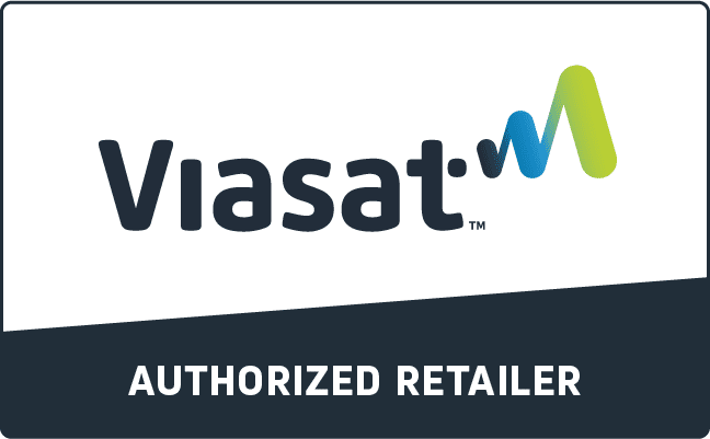 A logo for viasat authorized retailer