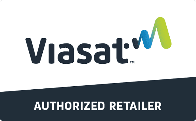 A logo for viasat authorized retailer